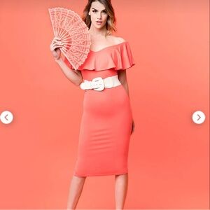 Unique Vintage X Pantone Coral Dress